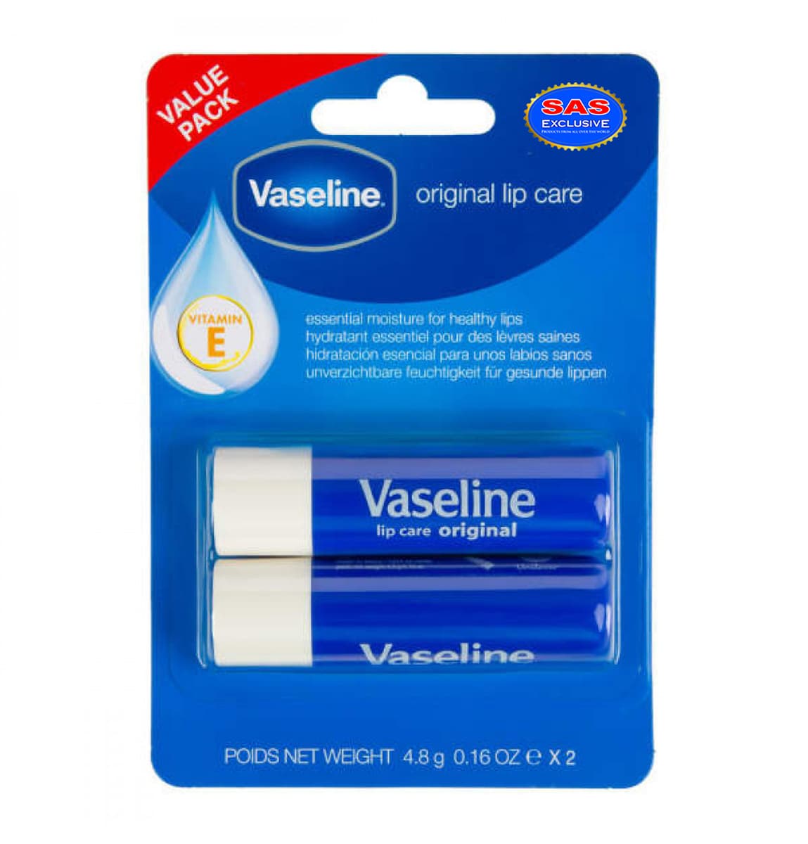 VASELINE ORIGINAL LIP 4.8 DUO PACK
