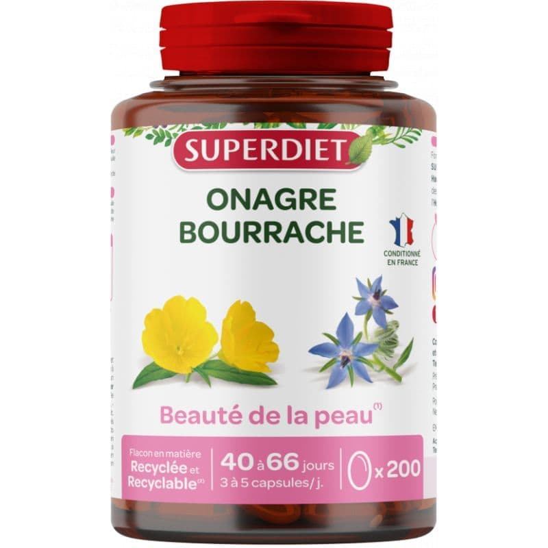 Super Diet SUPERDIET HLE ONAGRE+BOURRACHE BIO CAPS B/200