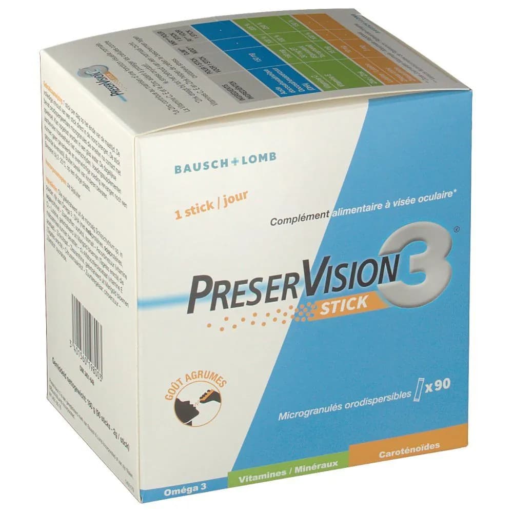 PRESERVISION 3 STICK PDR OR VISEE OPHTAL 90ST