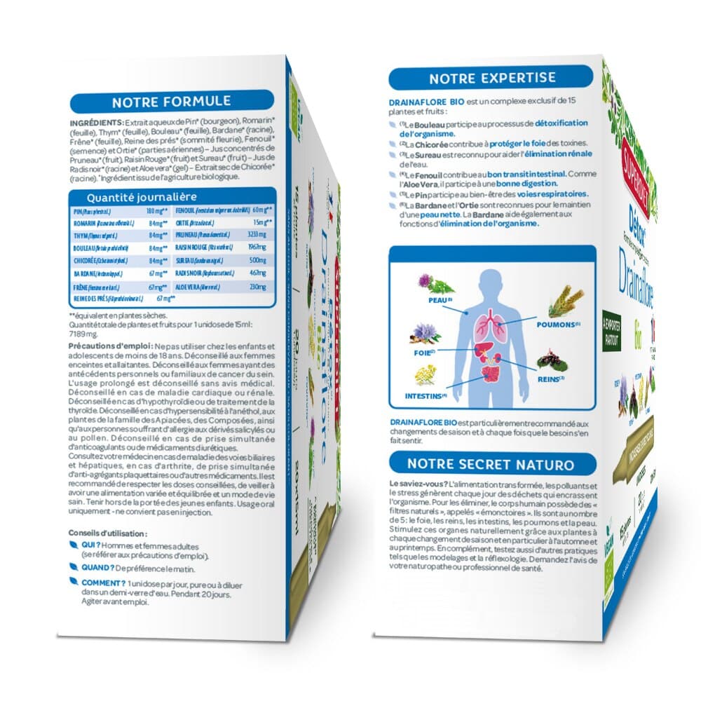 DRAINAFLORE BIO S BUV DETOX DRAINAGE 20UNID