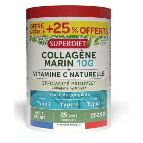 SUPERDIET COLLAG MARIN 10G + VIT C PDR 262,5G