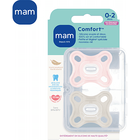 Mam Baby MAM SUCETTE COMF SILIC +0M ROSE B/2