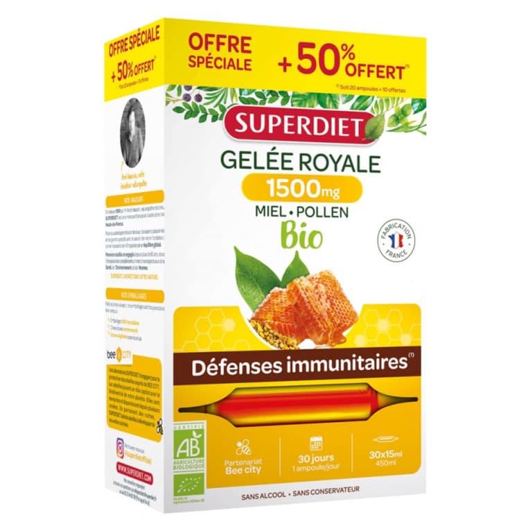 Super Diet SUPERDIET GELEE ROY MIEL POLLEN BIO S BUV 30A