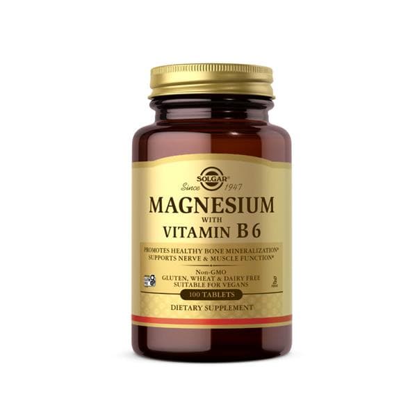 SOLGAR MAGNESIUM VITAMINE B6 TABL P/100