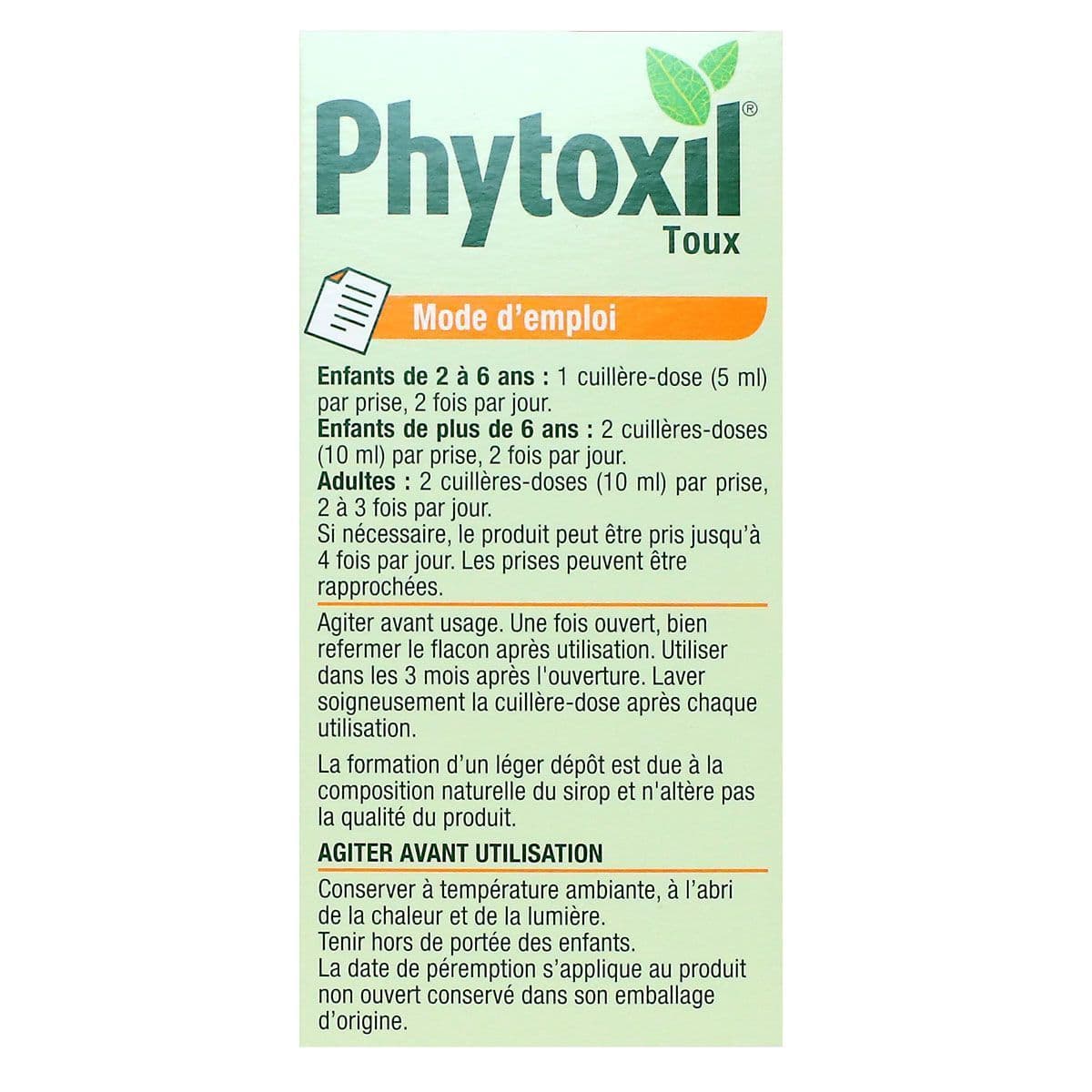 PHYTOXIL TOUX SUCRE SP AD ENF +2ANS FL/94ML
