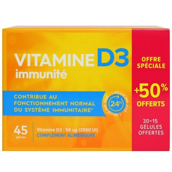VITAMINE D3 45GELULES PHARMABEST