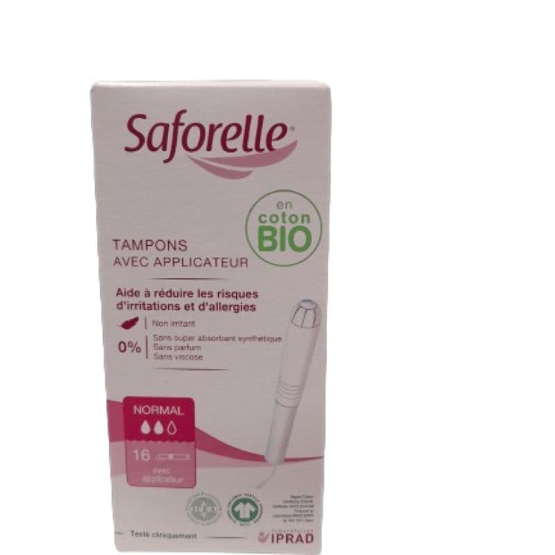 Biocodex SAFORELLE COTON PROT TAMP AV APPL NORMAL B/16