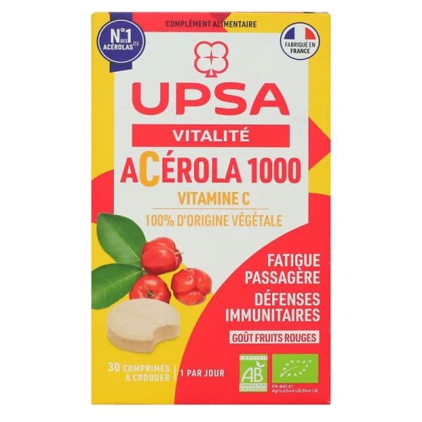 UPSA ACEROLA 1000 BIO CPR CROQ B/30