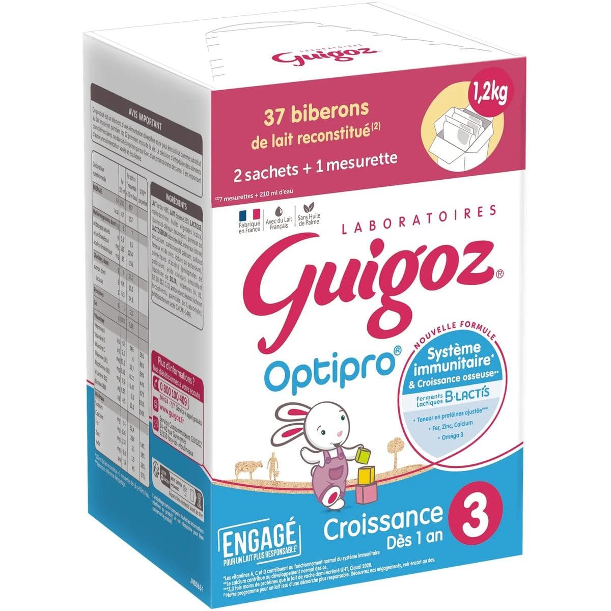 Guigoz GUIGOZ OPTIPRO 3 LAIT PDR 2SACH/600G
