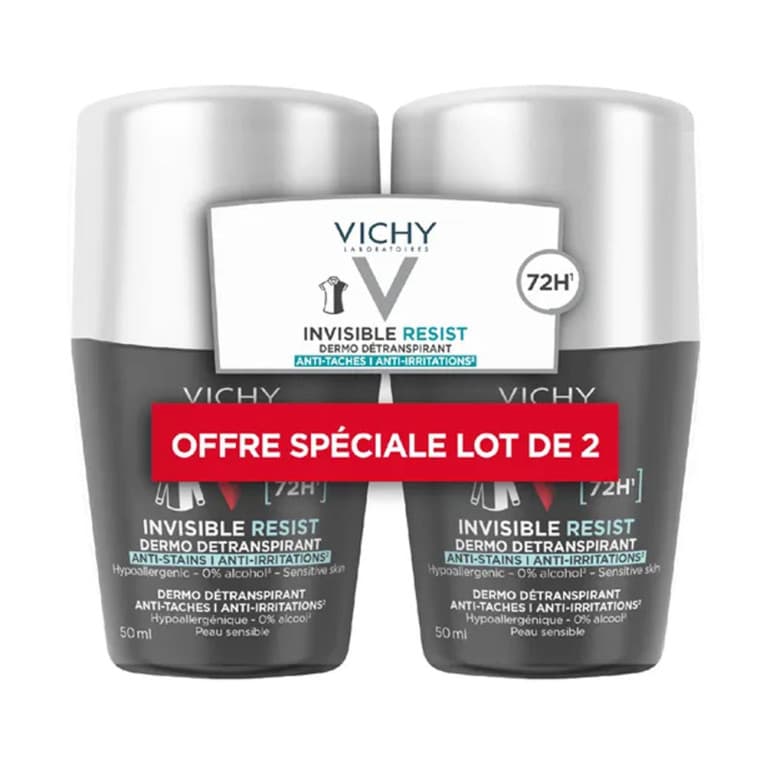 VICHY HOMME DEOD INV RESIST 72H 2ROLL-ON/50ML