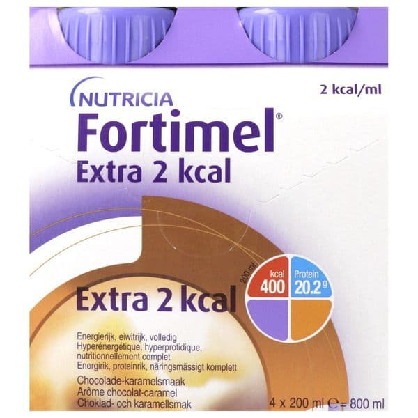 Nutricia Nutrition Clinique FORTIMEL PROT 2KCAL NUTRIM CHOCO CARA 4/200ML