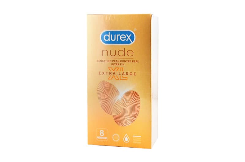 DUREX NUDE PRESERV LUBRIF XL B/8