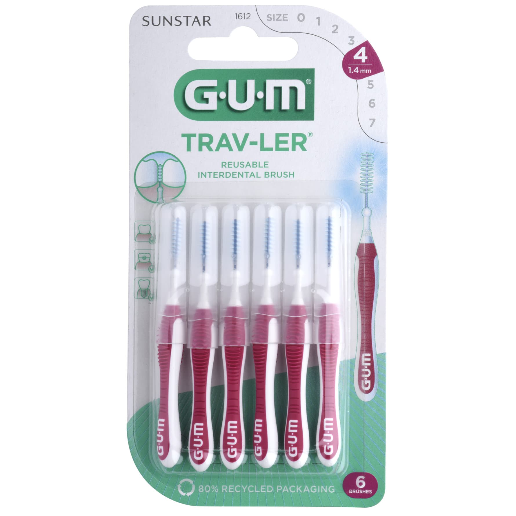 GUM TRAVLER BROSSETT IN-D VOY 1.4MM B/6