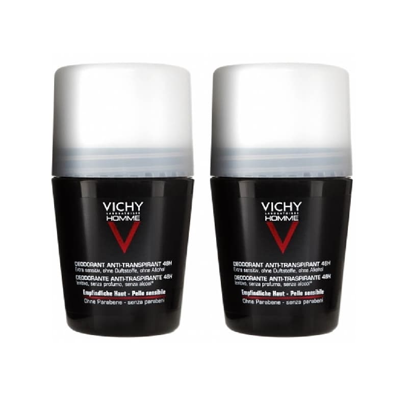 Vichy VICHY HOMME DEOD 72H ANTI-TRACE 2BILLES/50ML