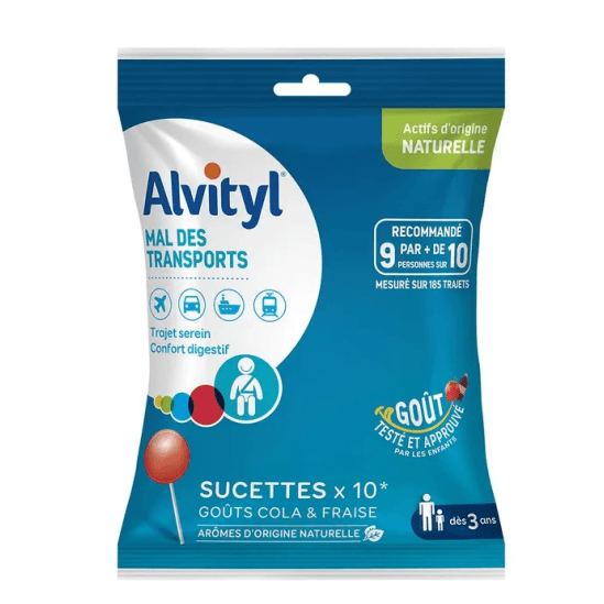 Urgo ALVITYL SUCETTE MAL TRANSPORTS COLA FRAISE 10