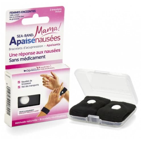 SEA-BAND BRACELET ANTI-NAUSEES MAMA NOIR