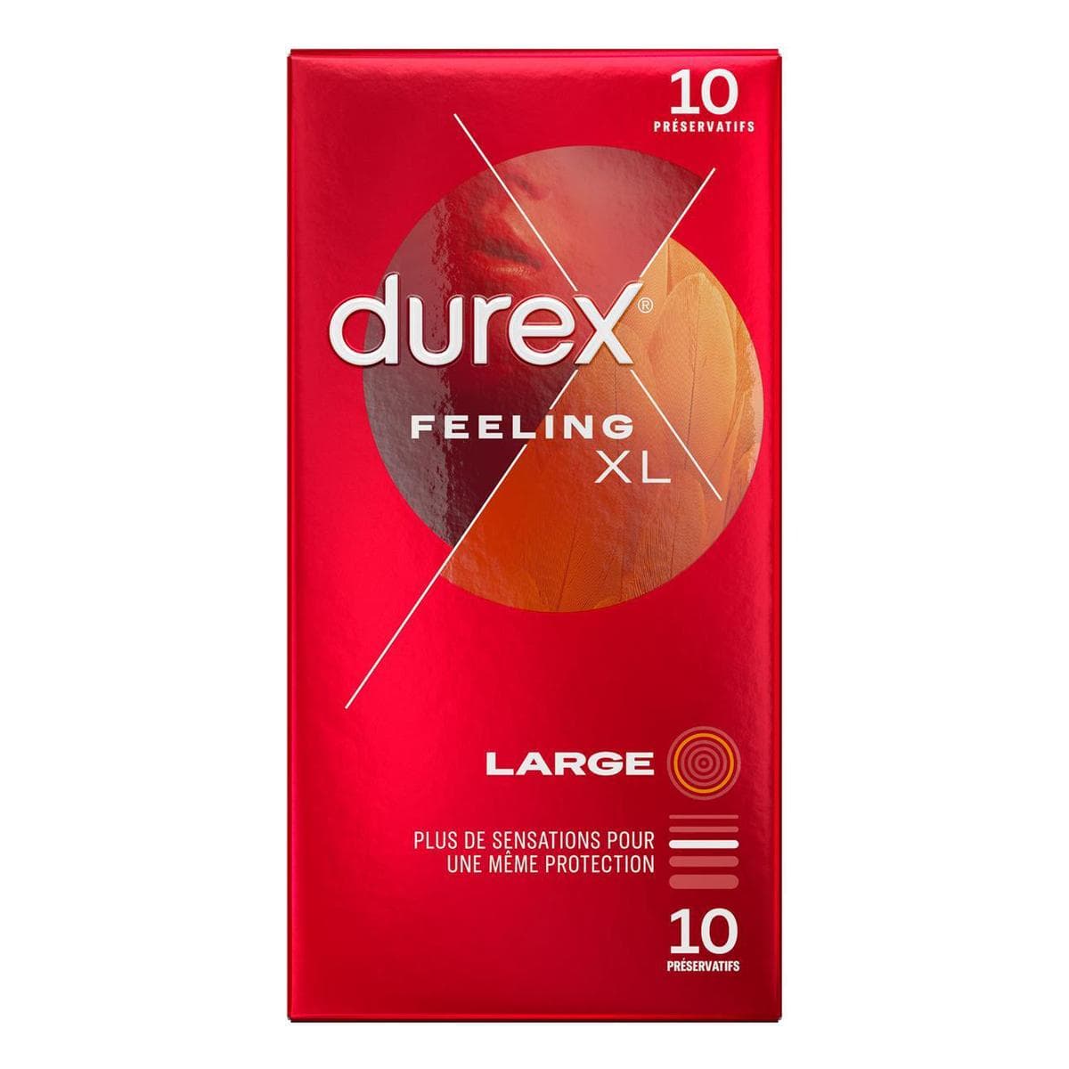DUREX FEELING XL PRESERV LUBRIF B/10
