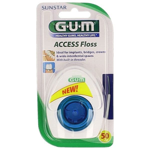 GUM ACCESS FLOSS FIL DENTAIRE PREDECOUPE 50M