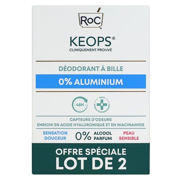 KEOPS DUO DEO BILLE 0% ALUMIN 2X30