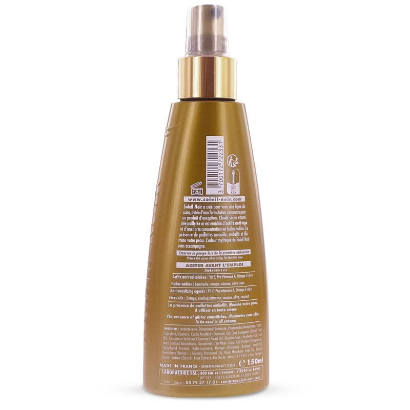 SOLEIL NOIR HLE SECHE VIT PAILLETEE OR 150ML