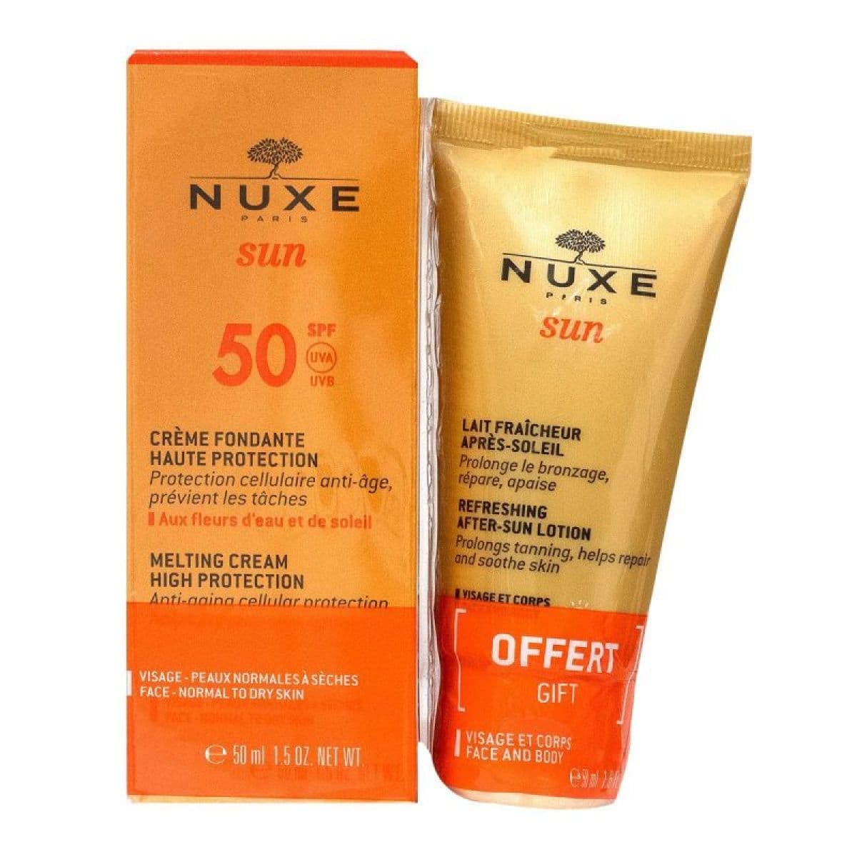 NUXE SUN SPF50 CR FOND VIS T/50ML+LAIT APSOL