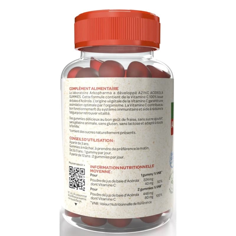 Arkopharma AZINC VEGETAL ACEROLA 60GOMMES