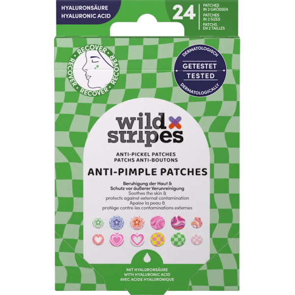 WILD STRIPES PATCHS ANTI-BOUTONS (VERT) X24