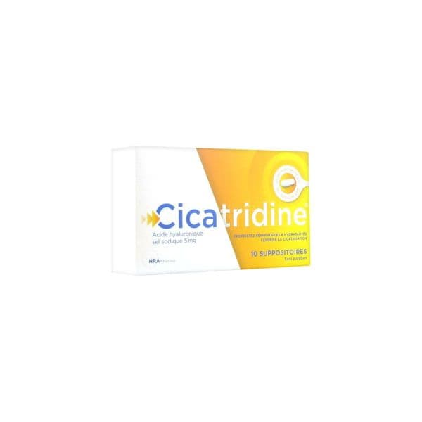 CICATRIDINE SUPPO AC HYALU B/10