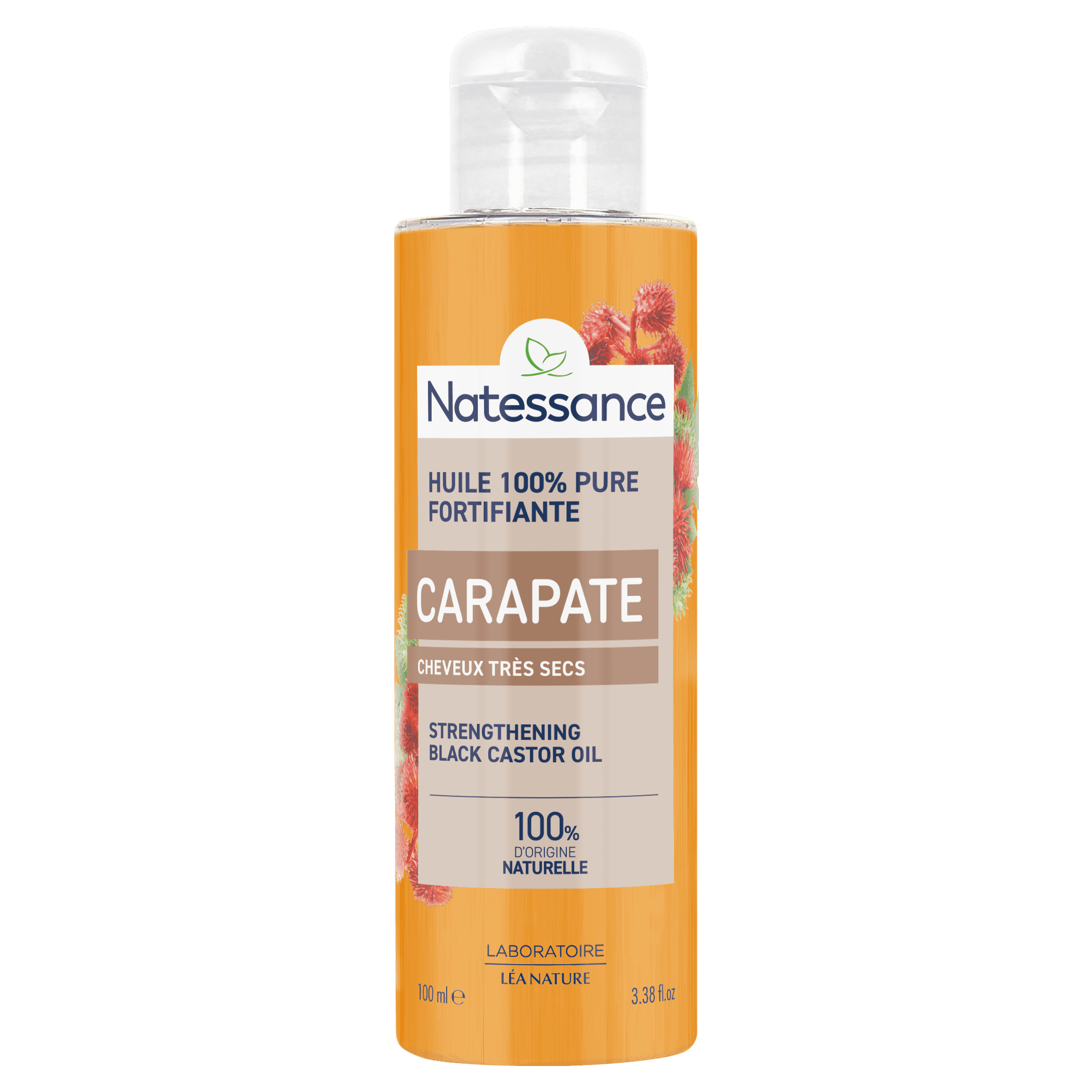 NATESSANCE HLE CARAPATE RICIN NOIR FL/100ML