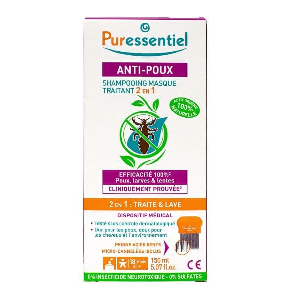 PURESSENTIEL ANTI-POUX SHAMP MASQ TRAIT 150ML