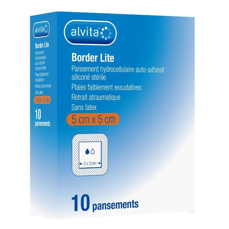 ALVITA BORDER LIT PANS HYDROCEL 5X5CM B/10