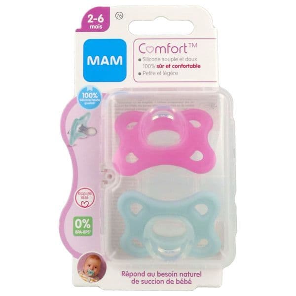 Mam Baby MAM SUCET COMF SILIC 2-6M ROSE B/2