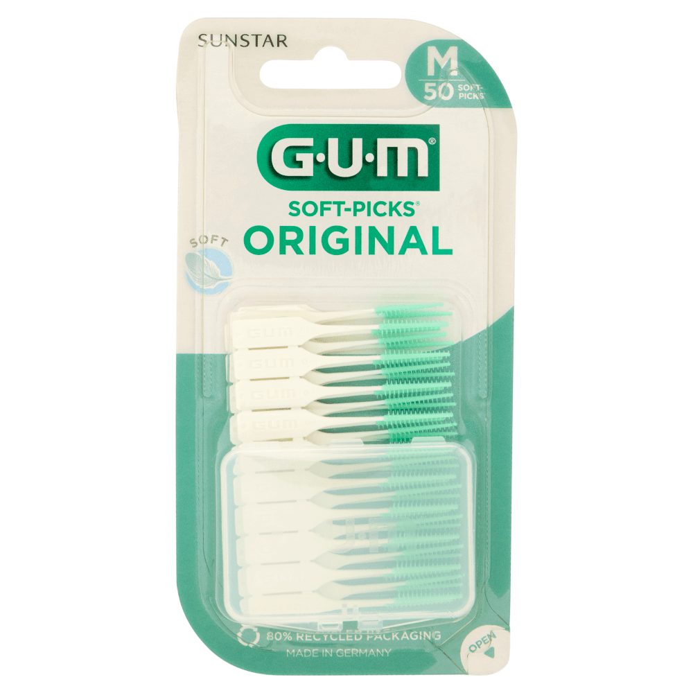 GUM SOFT PICKS ORGIN MEDIUM X50