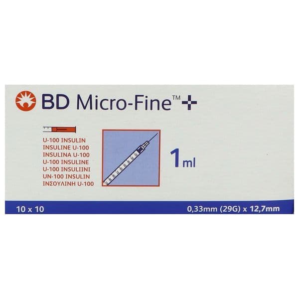 BD MICRO-FINE+ SER INS 100UI/ML 12,7 100/1ML
