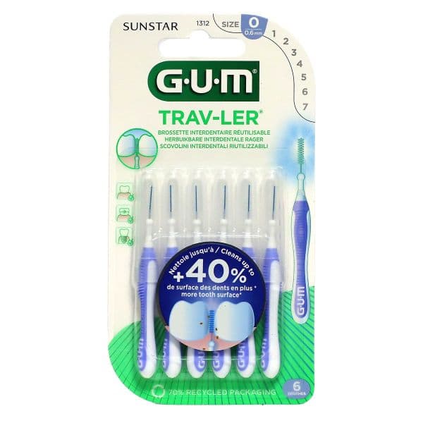 Sunstar GUM TRAVLER BROSSETT IN-D VOY 0.6MM B/6