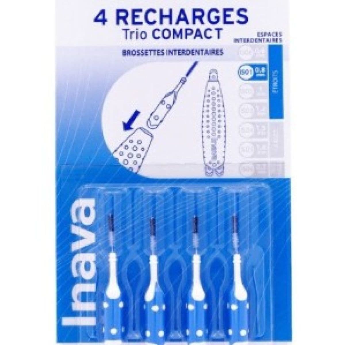 INAVA TRIO COMPAC BROSSET RECHAR BLEU B/6
