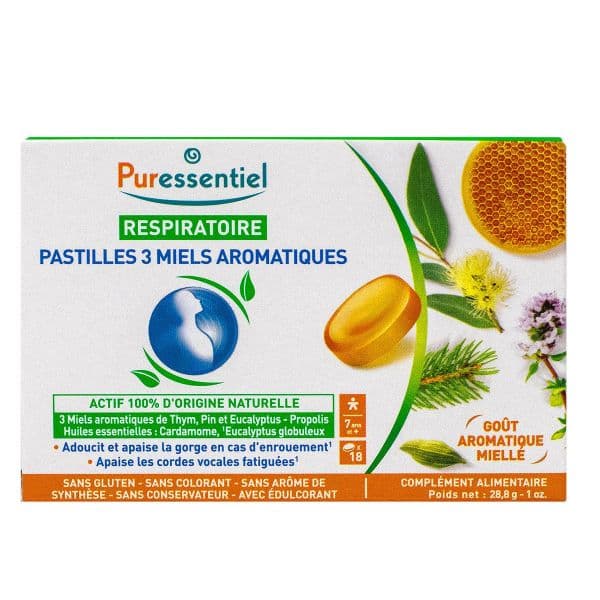 Puressentiel PURESSENTIEL RESPIRATOIRE PAST 3 MIELS B/18