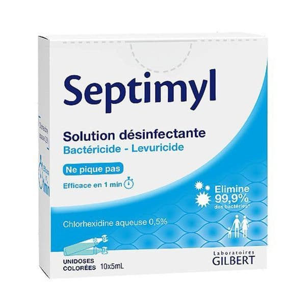 Gilbert Santé et Bien Etre SEPTIMYL 0,5% SOL CHLORHEX 10UNID/5ML