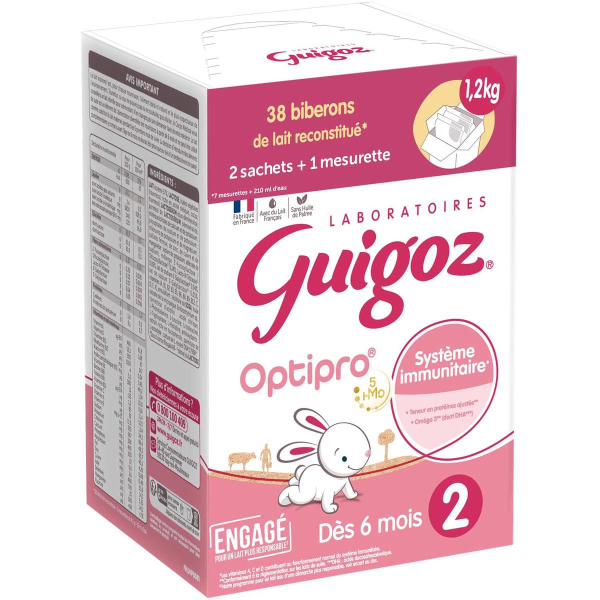 GUIGOZ OPTIPRO 2 LAIT PDR 2SACH/600G