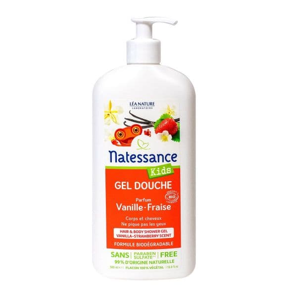 Natescience NATESSANCE KIDS BIO GEL DCHE VAN FRAISE 500ML