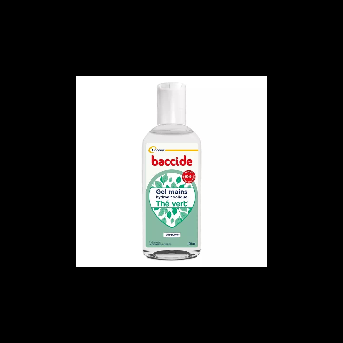 BACCIDE GEL MAINS DESINF THE VERT FL/100ML