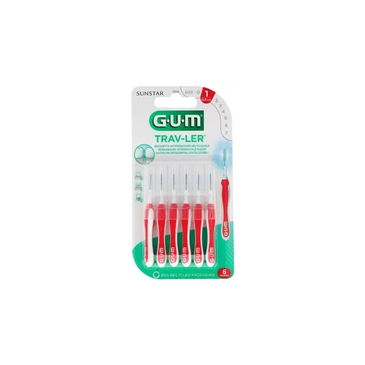 Sunstar GUM TRAVLER BROSSETT IN-D VOY 0.8MM B/6