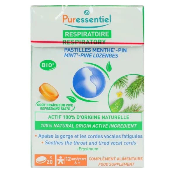 PURESSENTIEL RESPIRATOIRE PAST MENTH PIN B/20