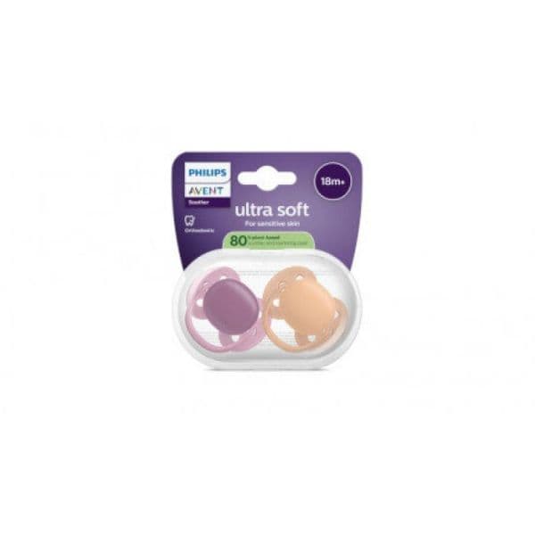 Inconnu AVENT SUCETTE ULTRA SOFT COULEUR 18M X2