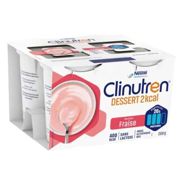 Nestlé Health Science CLINUTREN DESSERT 2 KCAL NUTRIM FRAISE 4/200G
