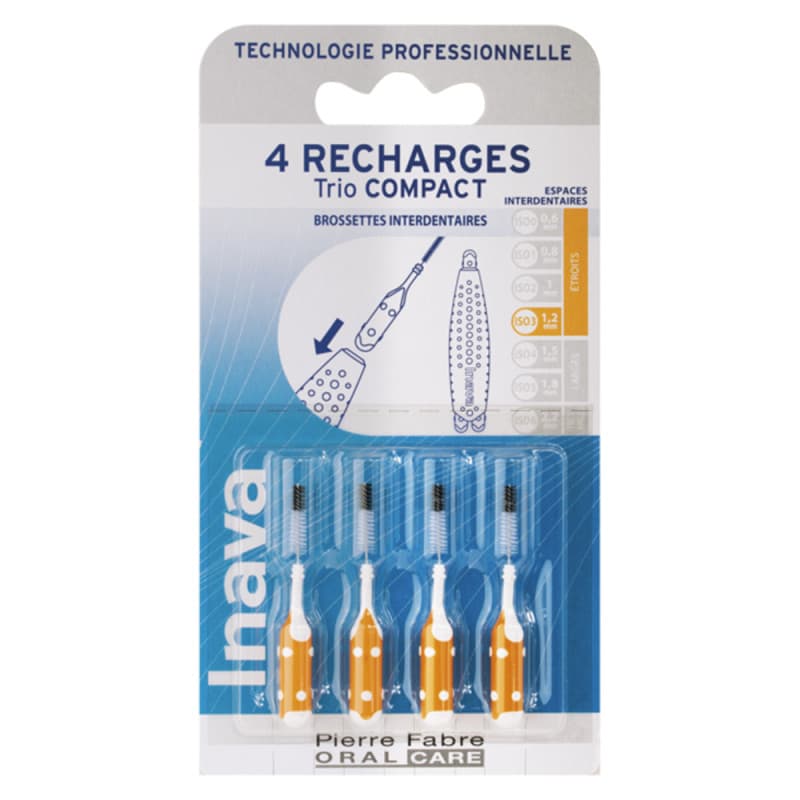 Pierre Fabre Oral Care INAVA TRIO COMPAC BROSSET RECHAR ORANG B/6