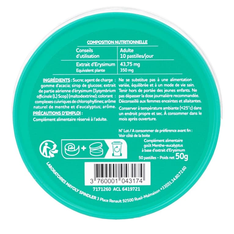 EUPHONEO PASTILLES MENTHE EUCALYPTUS
