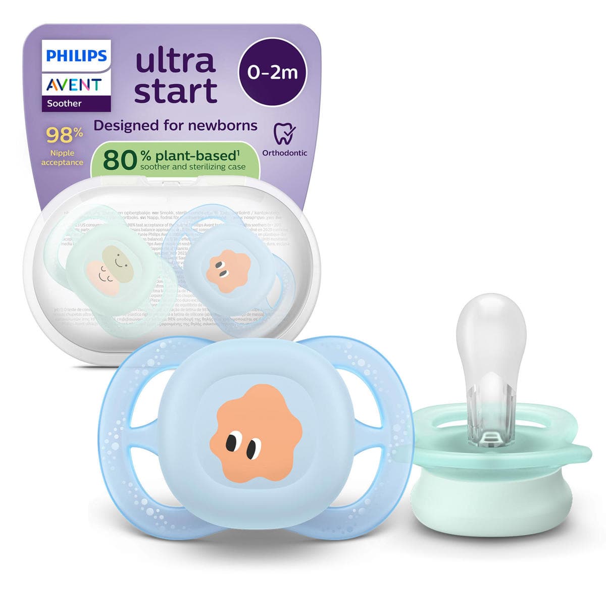 AVENT SUCETTE ULTRA START DAY BLEU 0-2M X2