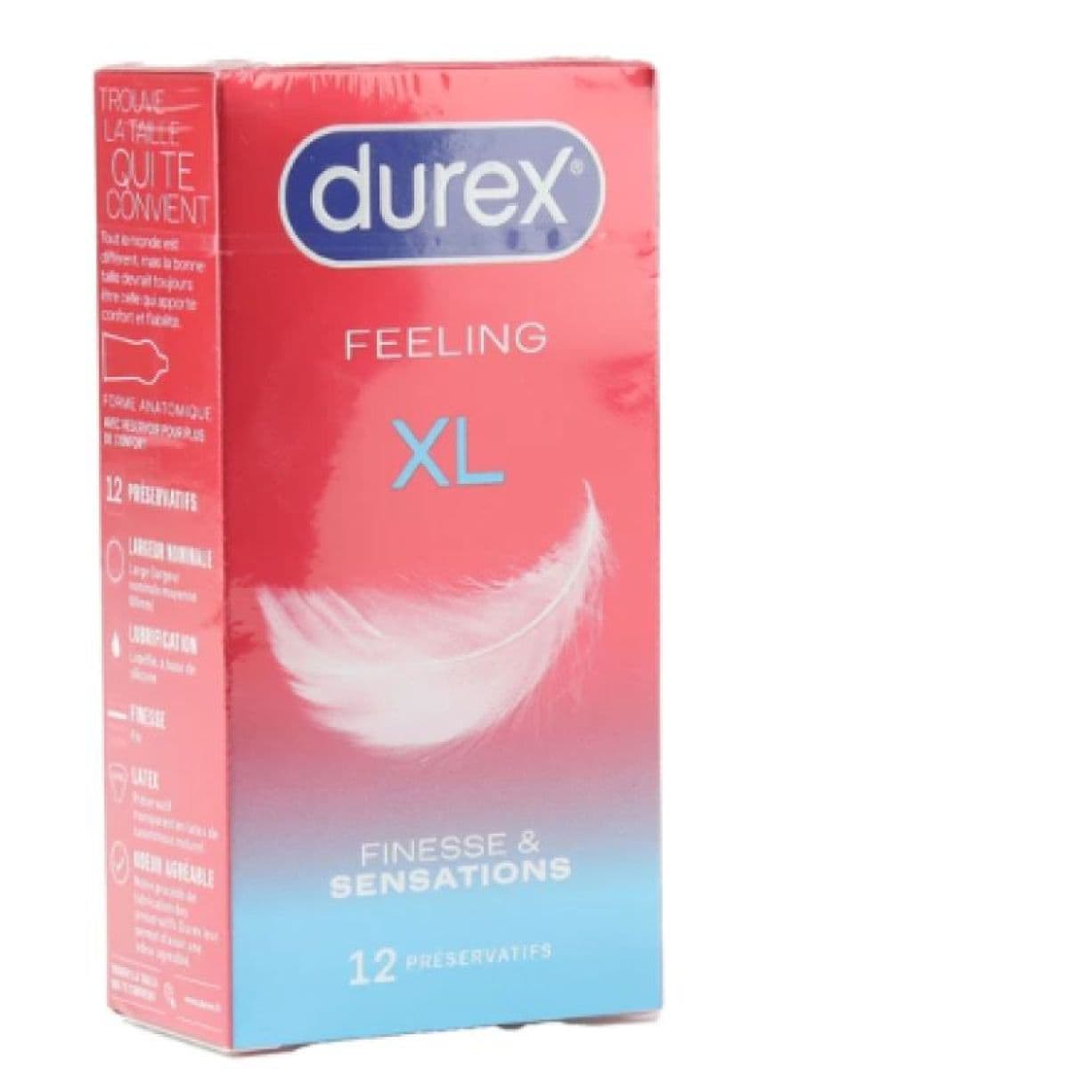 DUREX FEELING XL PRESERV LUBRIF B/12