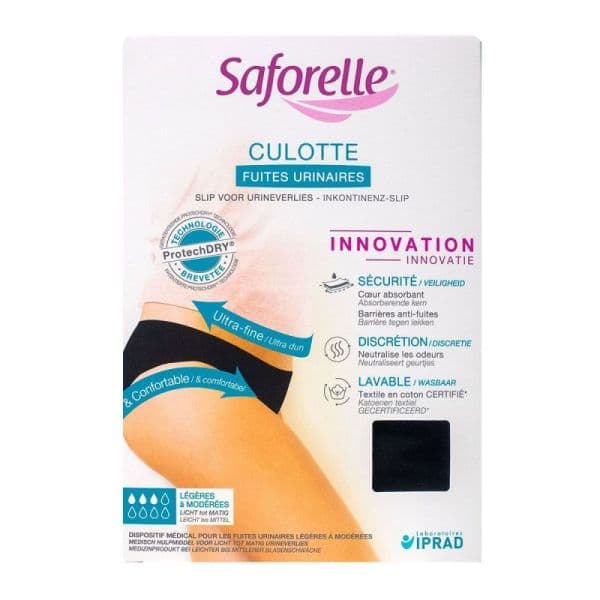 SAFORELLE CULOTTE FUITES URINAIRES NOIRE T38